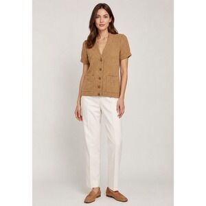 Tabitha Blazer Jacket Womens 2 Marigold Yellow Wool Blend Pockets Chunky Button